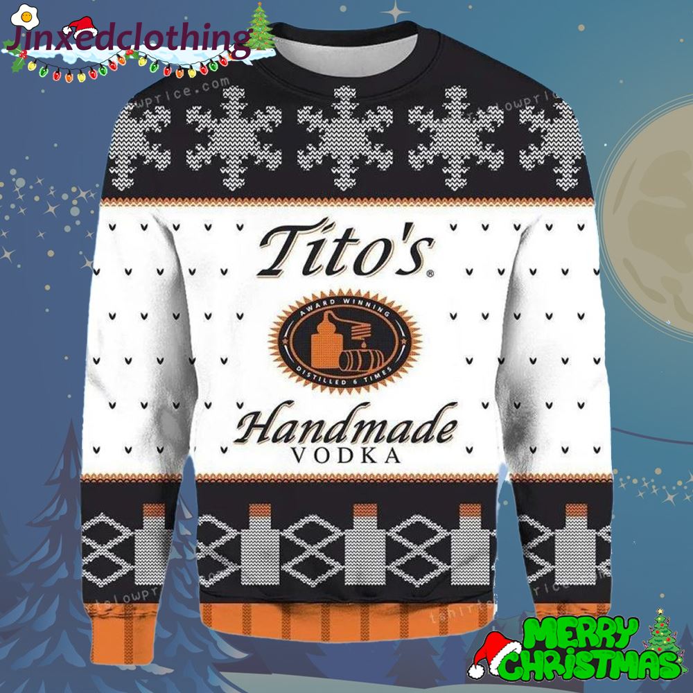 Tito Is Handmade Vodka Award Winning Distilled 6 Times Christmas Ugly Sweater Party 